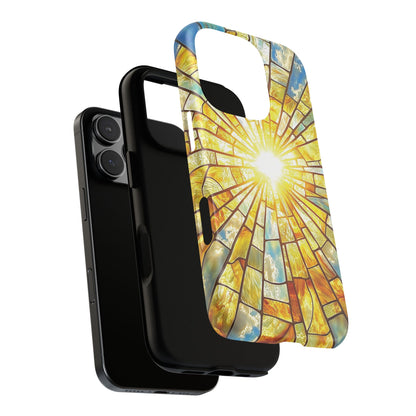 iPhone Phone Case Sun Stained Glass Tough Cases Vibrant Sunshine Design Unique Gift for Sunshine Lovers Colorful Phone Accessories for Summer Lovers