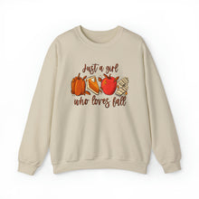 Load image into Gallery viewer, Just a Girl Who Loves Fall Sweatshirt
