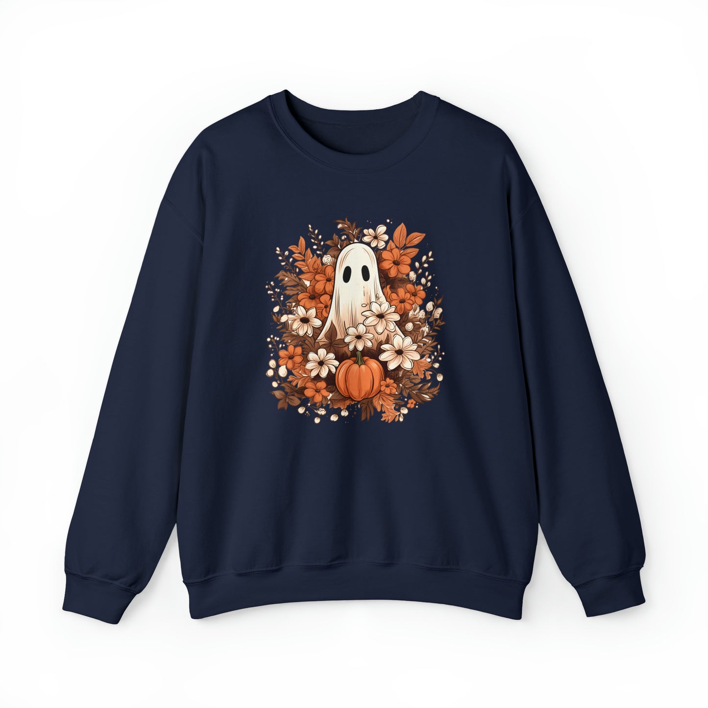 Floral Ghost Halloween Fall Sweatshirt