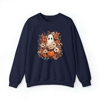 Floral Ghost Halloween Fall Sweatshirt