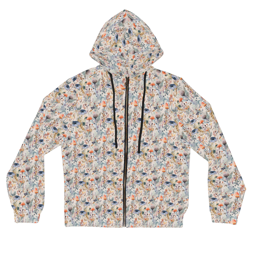 Peach Mushrooms Women’s Full-Zip Hoodie (AOP)