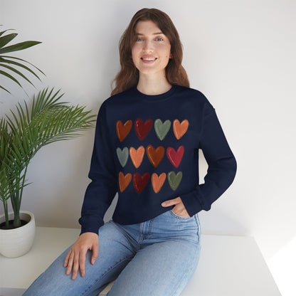 Fall Hearts Crewneck Sweatshirt