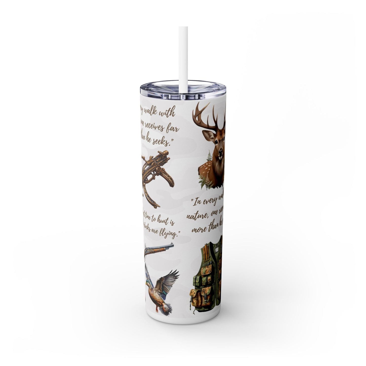 Hunting Life 20oz Skinny Tumbler with Straw