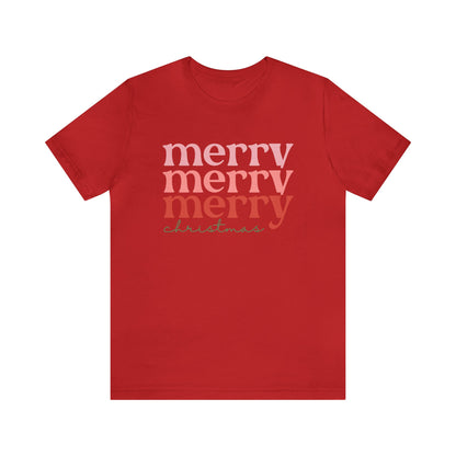 Merry Merry Merry Christmas Holiday Tee