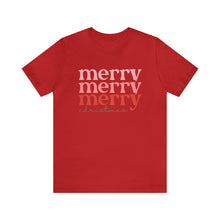 Load image into Gallery viewer, Merry Merry Merry Christmas Holiday Tee
