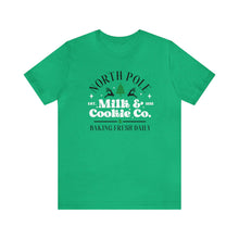 Load image into Gallery viewer, North Pole Milk &amp; Cookie Co. Holiday TShirt
