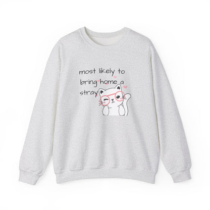 Sweatshirt Most Likely to Bring Home a Stray Cute Funny Animal Lover Crewneck Sweatshirt