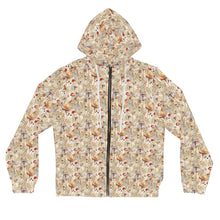 Load image into Gallery viewer, Cream Mushroom Women’s Full-Zip Hoodie (AOP)
