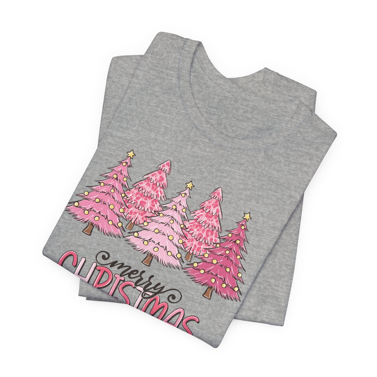 Pink Merry Christmas Tree Holiday TShirt