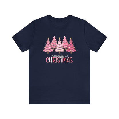 Pink Merry Christmas Tree D Holiday TShirt