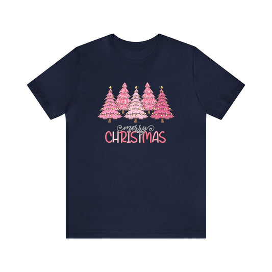 Pink Merry Christmas Tree D Holiday TShirt