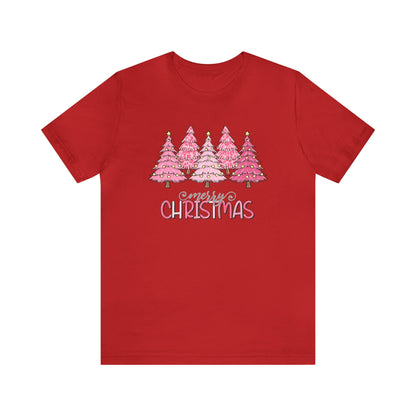 Pink Merry Christmas Tree D Holiday TShirt