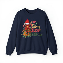 Load image into Gallery viewer, Merry Cluckin&#39; Christmas Chicken Sweatshirt
