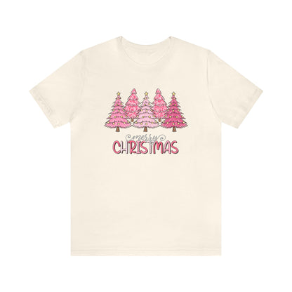 Pink Merry Christmas Tree D Holiday TShirt