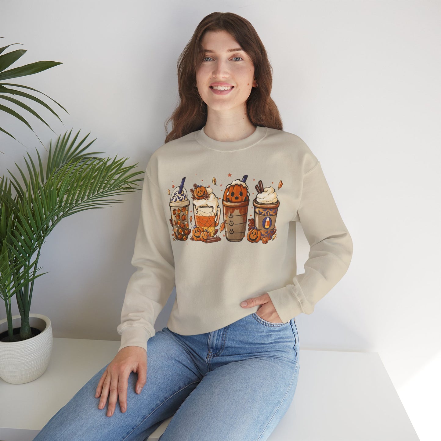 Halloween, Coffee Lovers, Pumpkin Sweatshirt