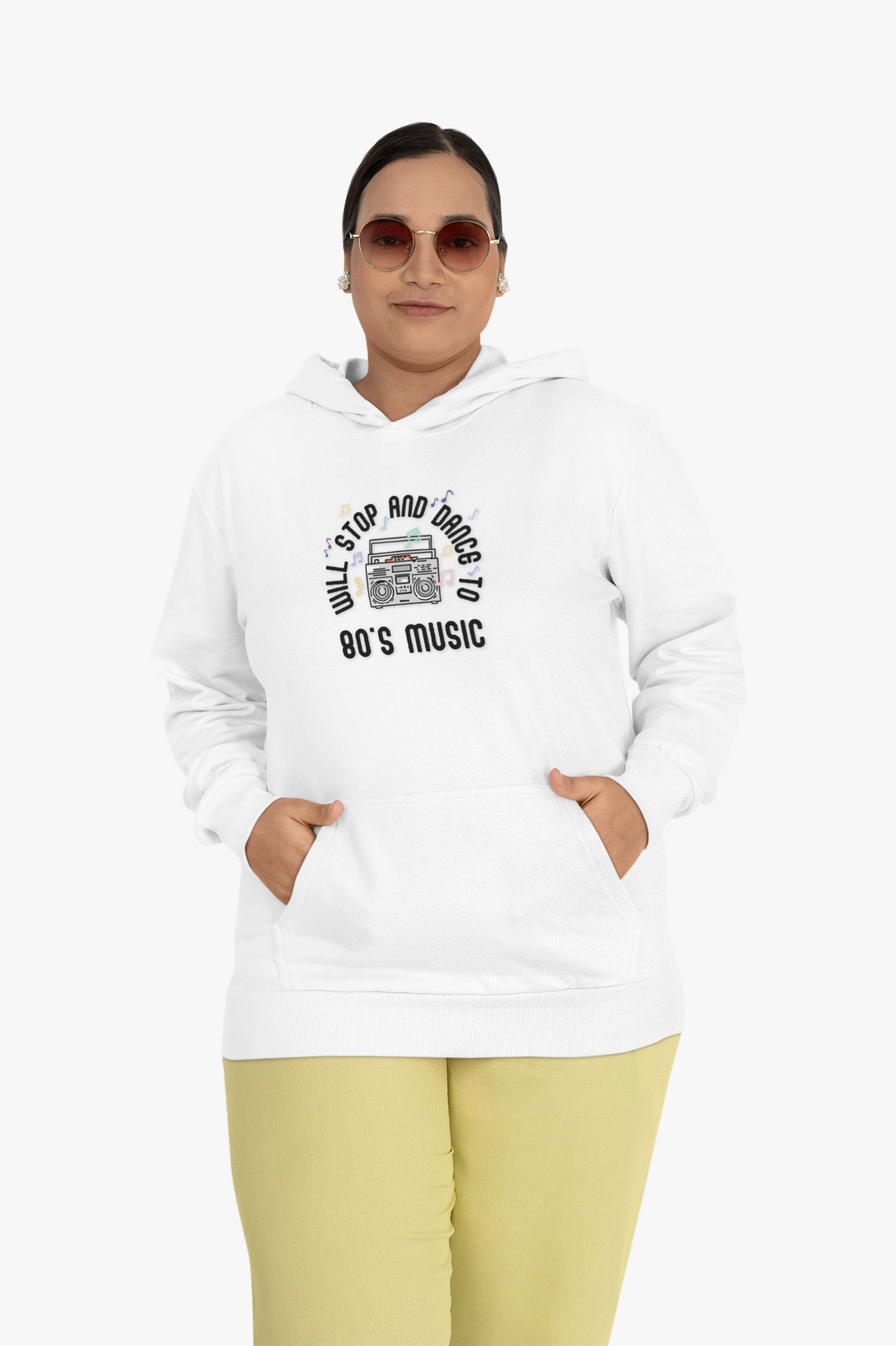 Hoodie Will Stop and Dance to 80's Music Retro Vintage Dance Party Hooded Sweatshirt