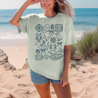Fisherman's Aesthetic Doodle Shirt Nautical Adventure Graphic T-Shirt for Ocean Lovers