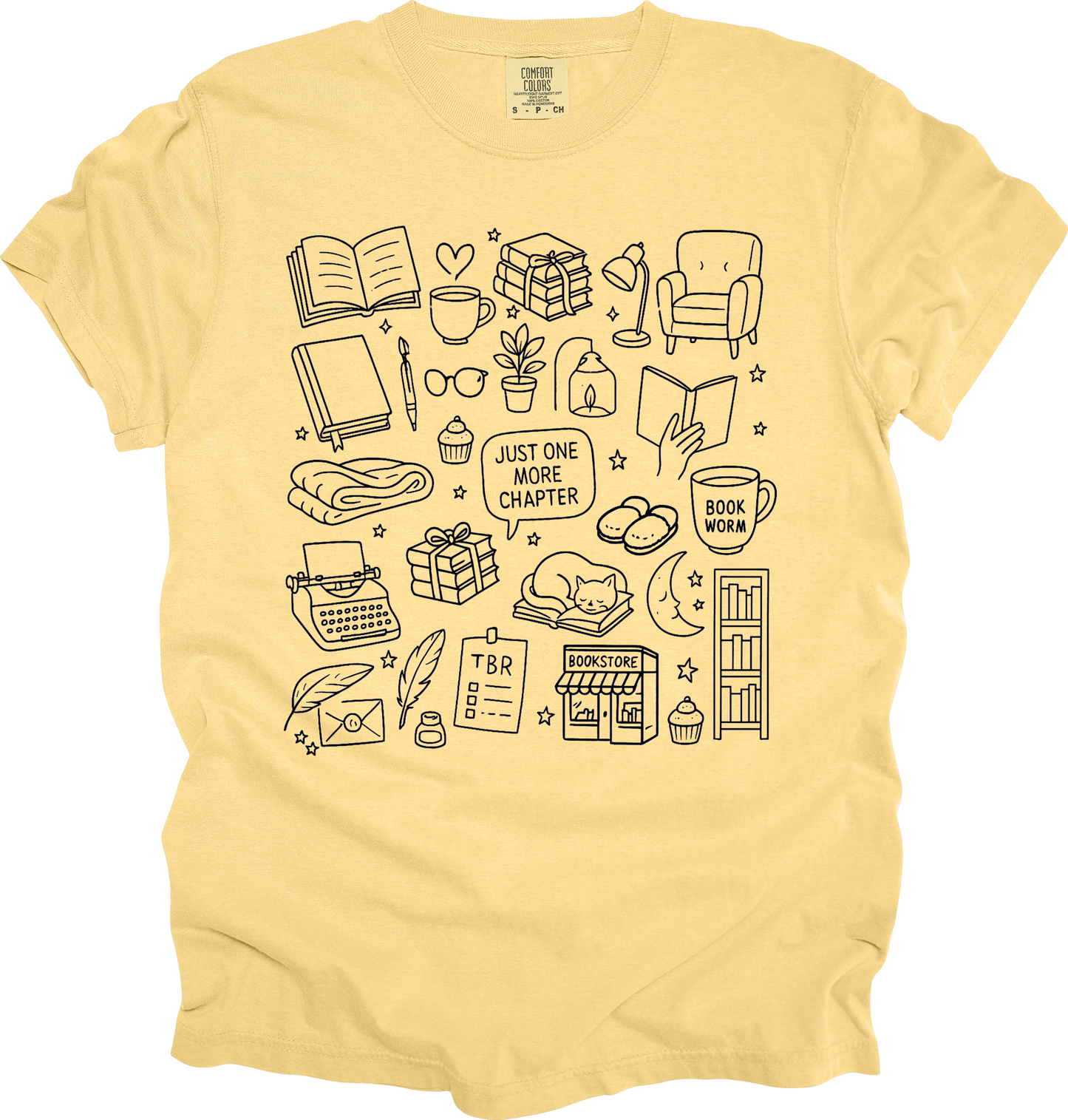 T-Shirt Book Lover T-Shirt Just One More Chapter Tee for Readers Gift Book Nerd Shirt