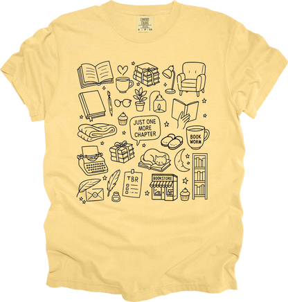T-Shirt Book Lover T-Shirt Just One More Chapter Tee for Readers Gift Book Nerd Shirt