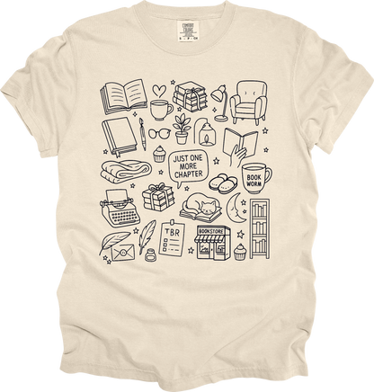 T-Shirt Book Lover T-Shirt Just One More Chapter Tee for Readers Gift Book Nerd Shirt