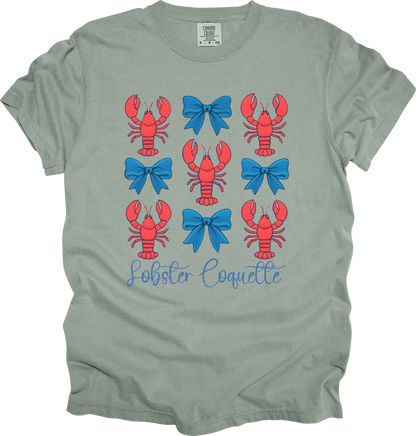 T-Shirt Lobster Coquette Shirt For Ocean Lovers Coastal Aesthetic Fisherman's Aesthetic Great Gift for Friend Mom New England