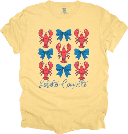 T-Shirt Lobster Coquette Shirt For Ocean Lovers Coastal Aesthetic Fisherman's Aesthetic Great Gift for Friend Mom New England