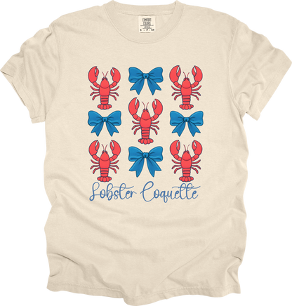 T-Shirt Lobster Coquette Shirt For Ocean Lovers Coastal Aesthetic Fisherman's Aesthetic Great Gift for Friend Mom New England