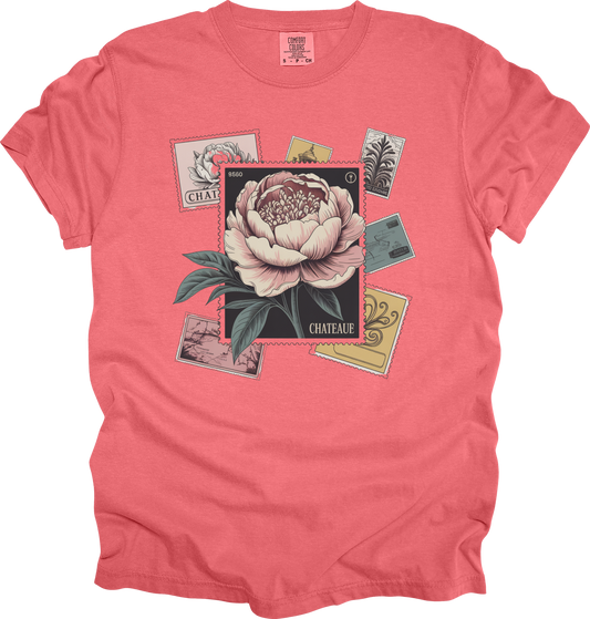 T-Shirt Botanical Postcard Shirt Vintage Floral Tee Chateaucore Shirt