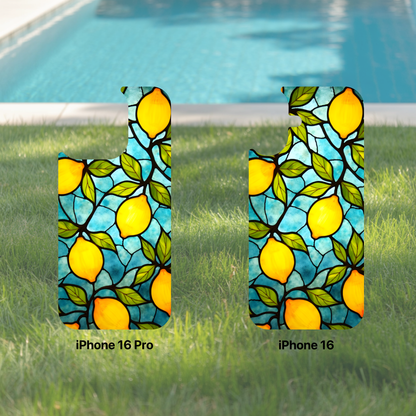 iPhone Phone Case Stained Glass Look Tough Cases Vibrant Lemon Design Unique Gift for Lemon Lovers Colorful Phone Accessories for Summer