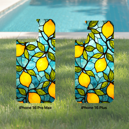 iPhone Phone Case Stained Glass Look Tough Cases Vibrant Lemon Design Unique Gift for Lemon Lovers Colorful Phone Accessories for Summer