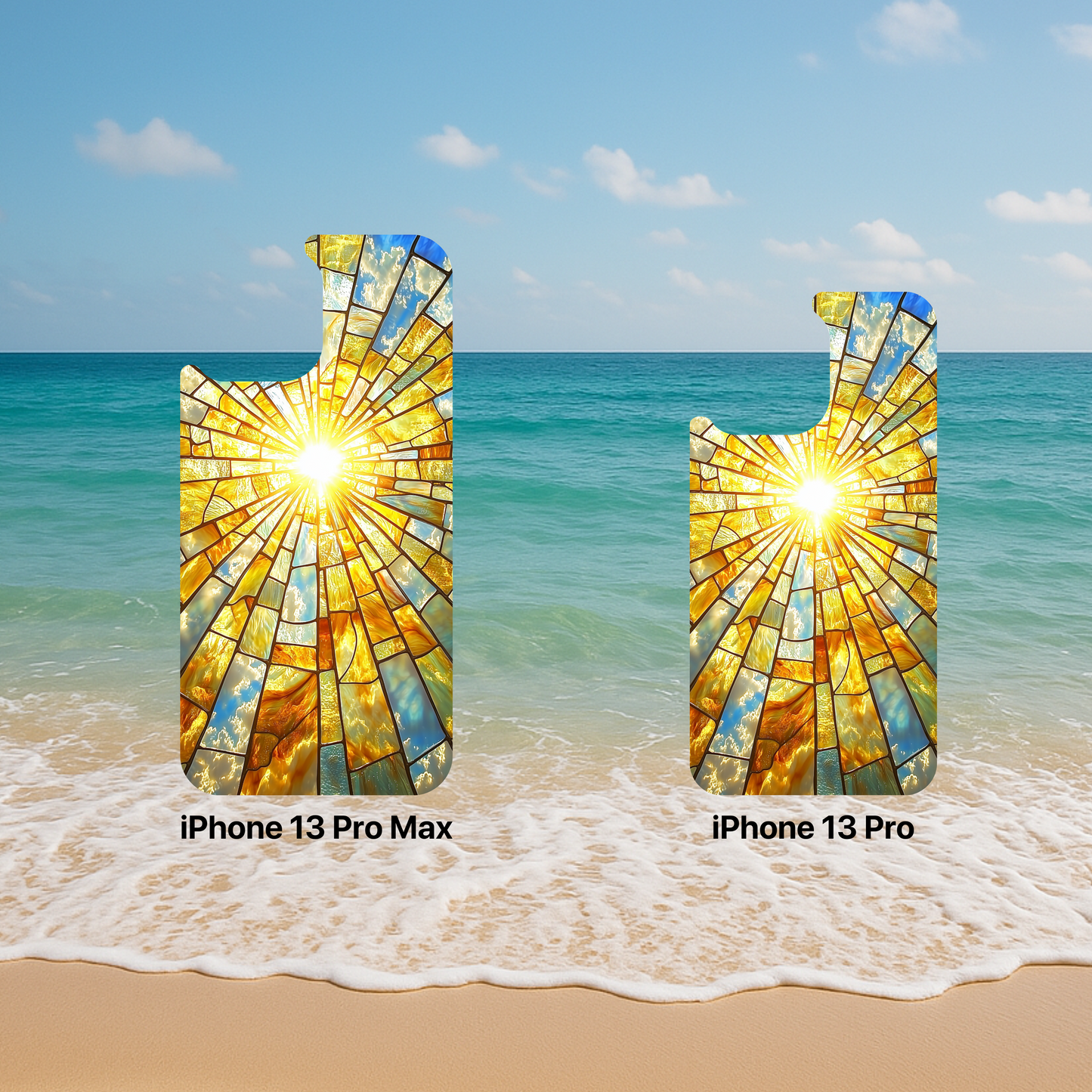 iPhone Phone Case Sun Stained Glass Tough Cases Vibrant Sunshine Design Unique Gift for Sunshine Lovers Colorful Phone Accessories for Summer Lovers