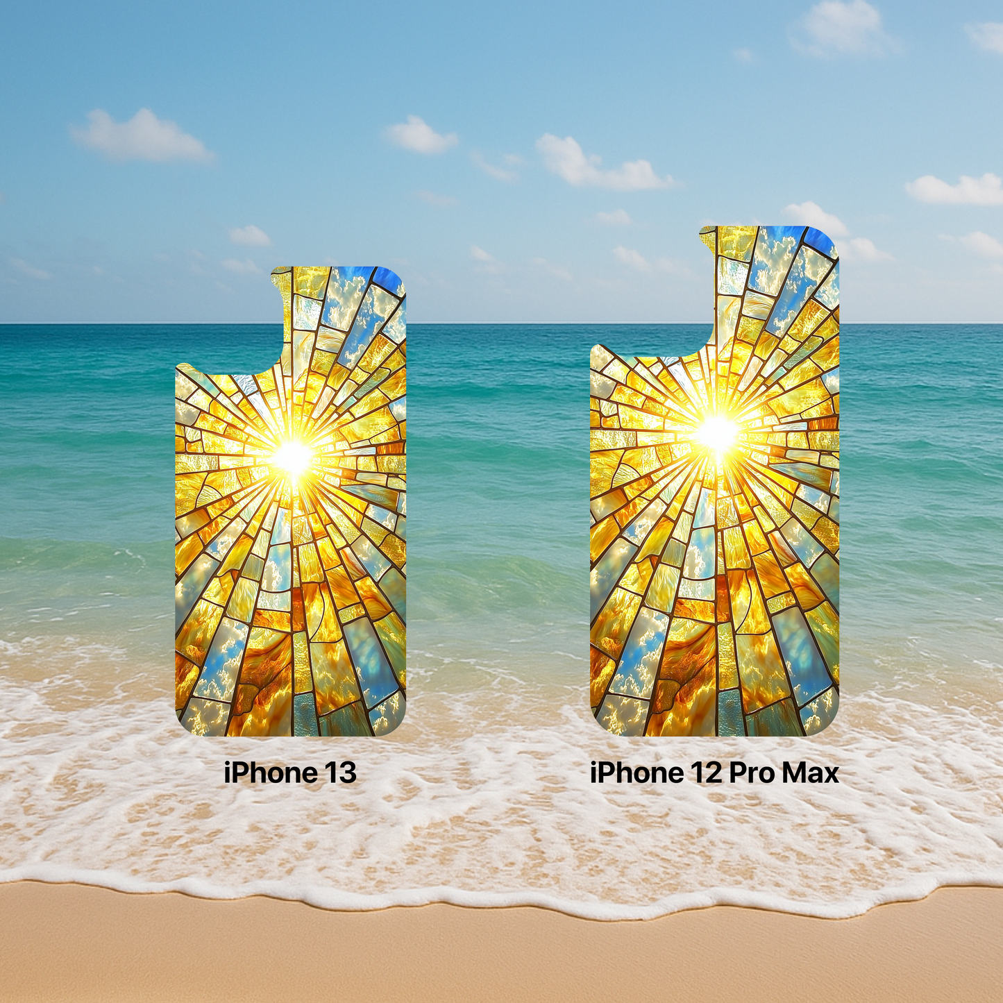 iPhone Phone Case Sun Stained Glass Tough Cases Vibrant Sunshine Design Unique Gift for Sunshine Lovers Colorful Phone Accessories for Summer Lovers
