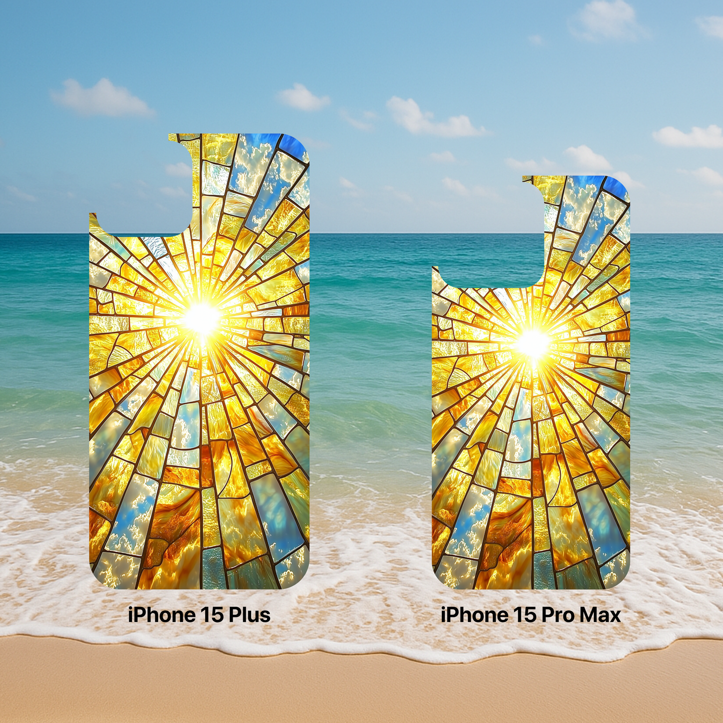 iPhone Phone Case Sun Stained Glass Tough Cases Vibrant Sunshine Design Unique Gift for Sunshine Lovers Colorful Phone Accessories for Summer Lovers