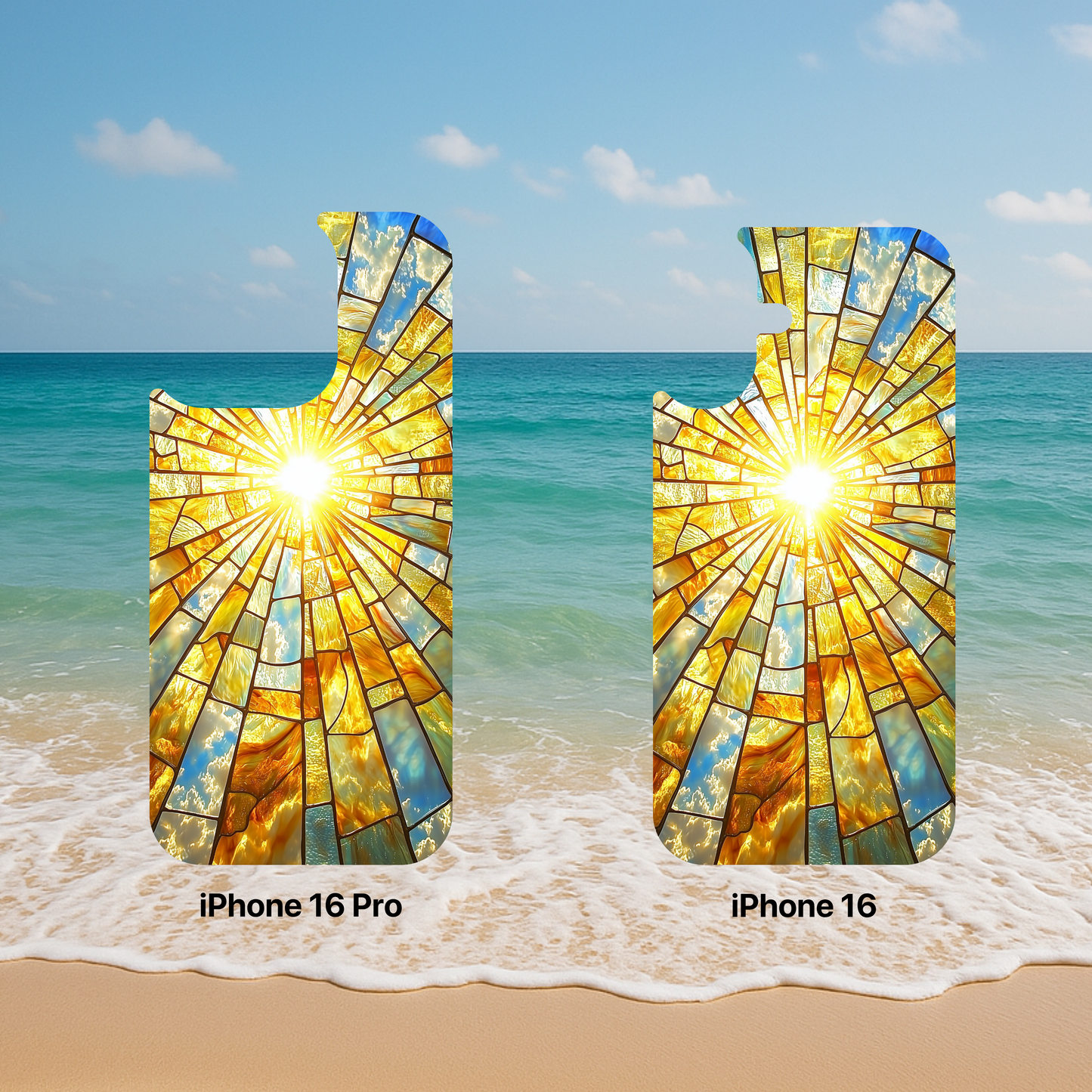 iPhone Phone Case Sun Stained Glass Tough Cases Vibrant Sunshine Design Unique Gift for Sunshine Lovers Colorful Phone Accessories for Summer Lovers