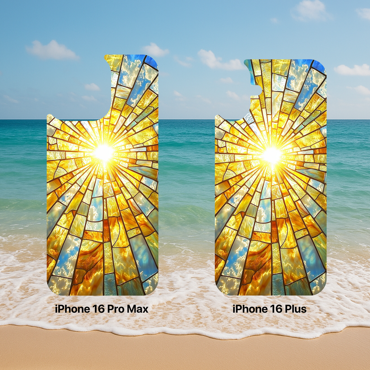 iPhone Phone Case Sun Stained Glass Tough Cases Vibrant Sunshine Design Unique Gift for Sunshine Lovers Colorful Phone Accessories for Summer Lovers