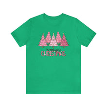 Load image into Gallery viewer, Pink Merry Christmas Tree Holiday TShirt
