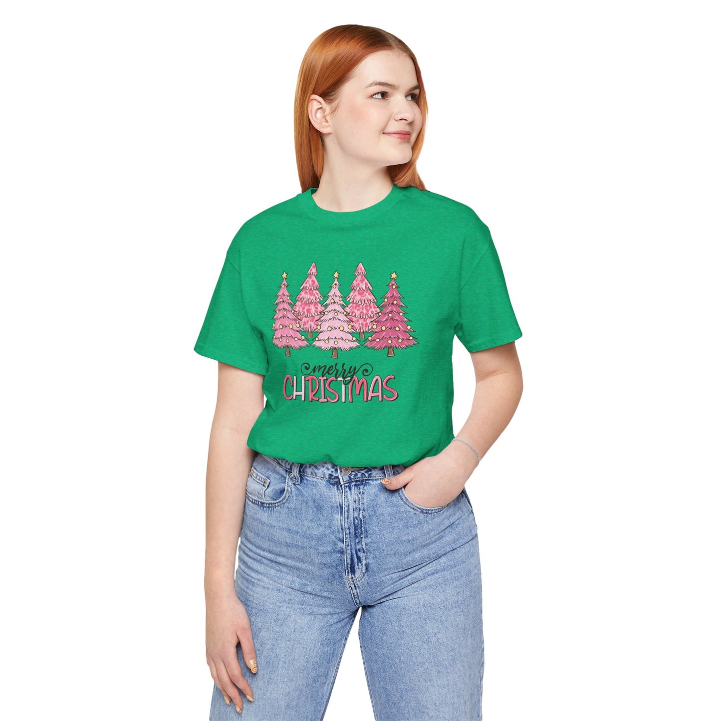 Pink Merry Christmas Tree Holiday TShirt