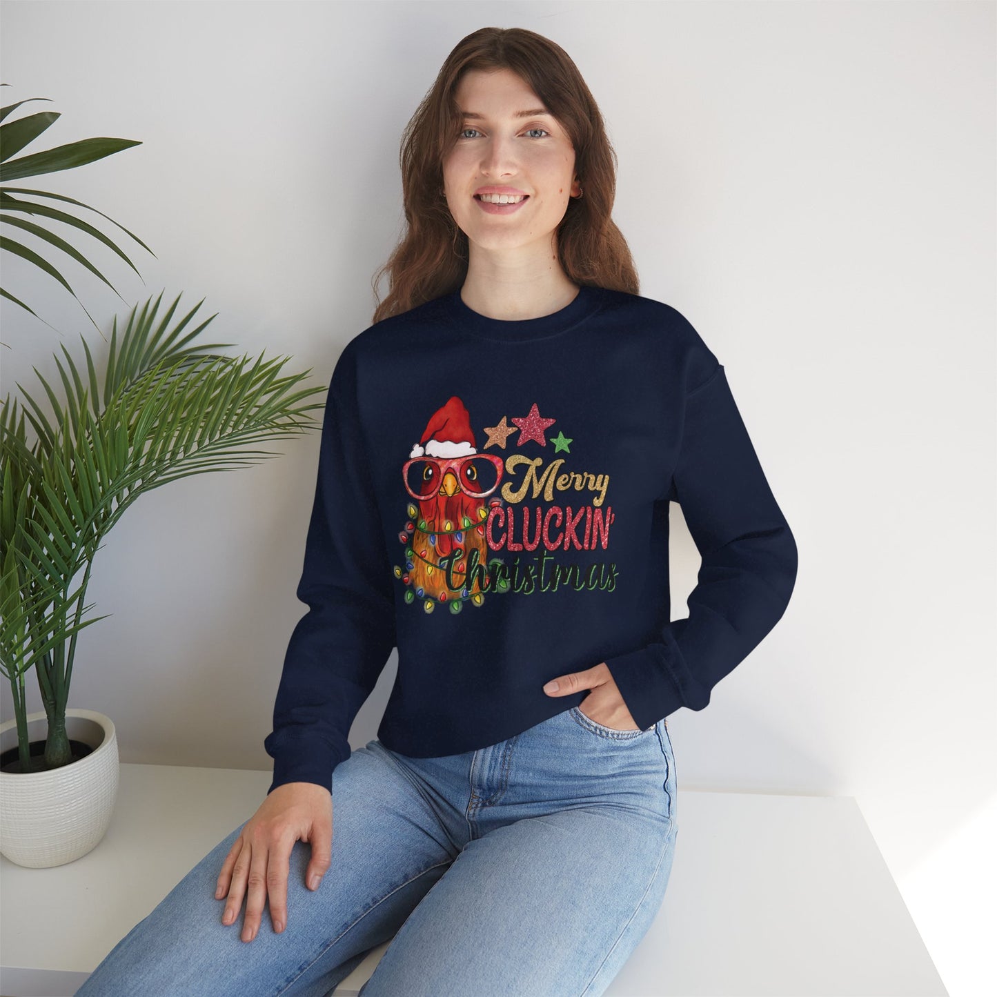 Merry Cluckin' Christmas Chicken Sweatshirt