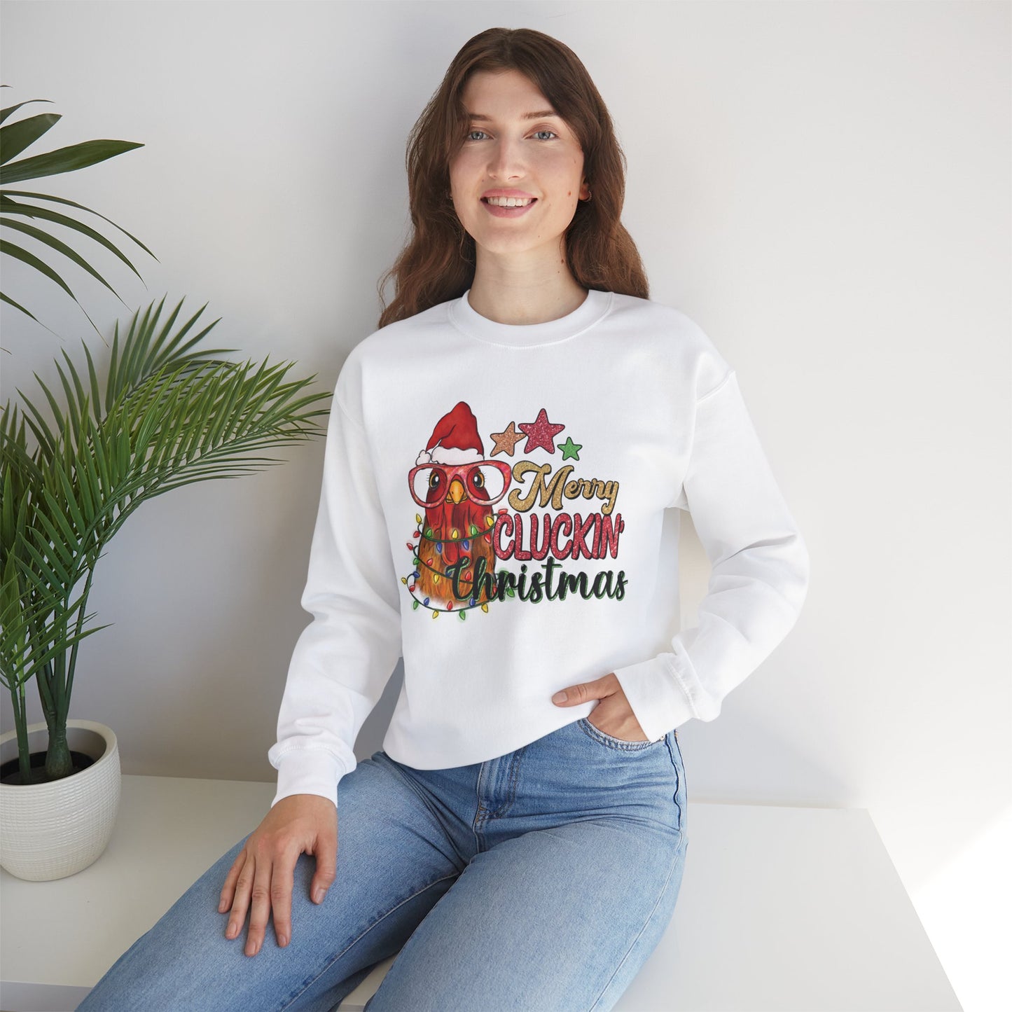 Merry Cluckin' Christmas Chicken Sweatshirt