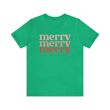 Load image into Gallery viewer, Merry Merry Merry Christmas Holiday Tee
