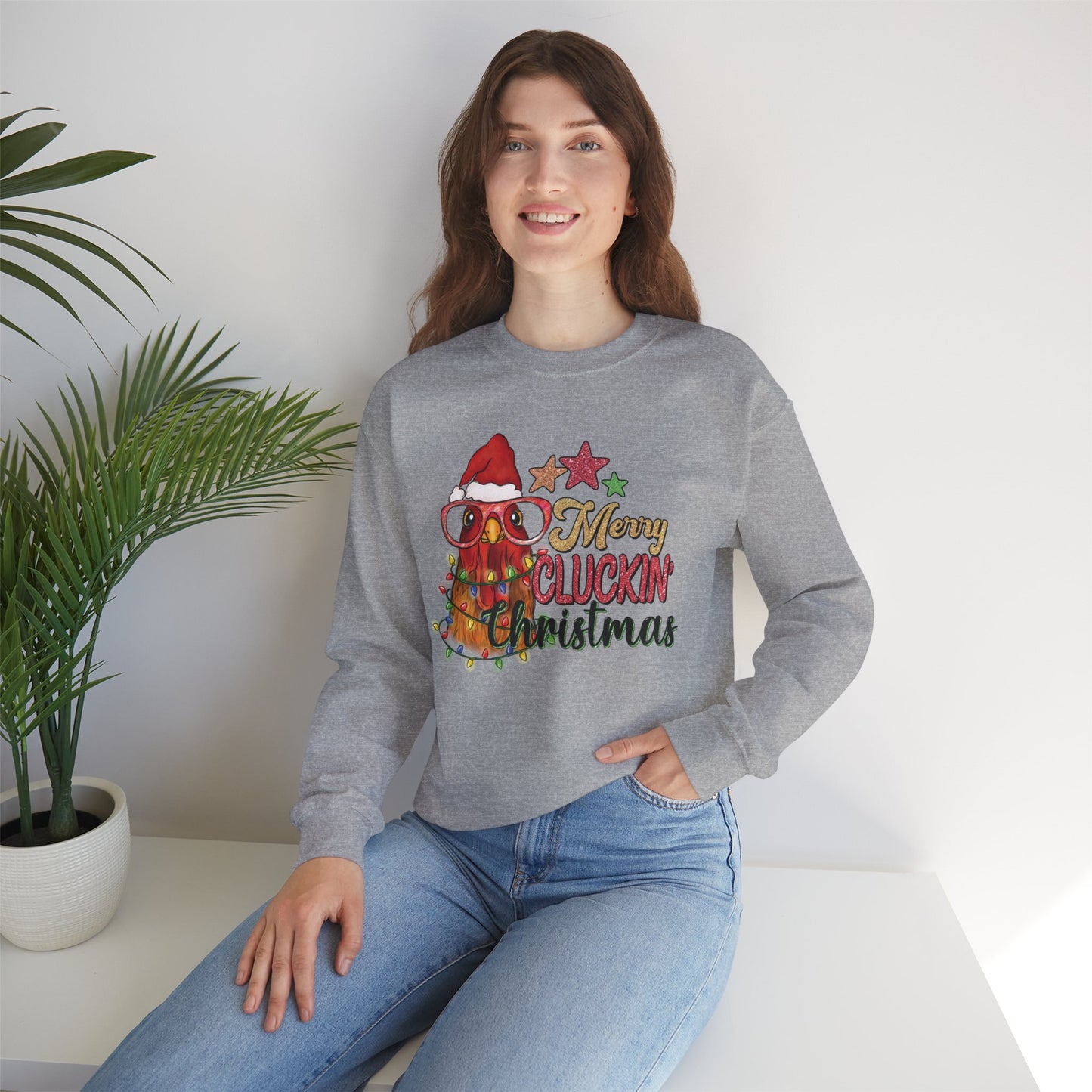 Merry Cluckin' Christmas Chicken Sweatshirt