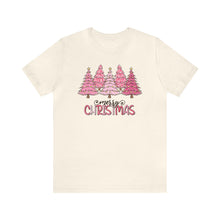 Load image into Gallery viewer, Pink Merry Christmas Tree Holiday TShirt
