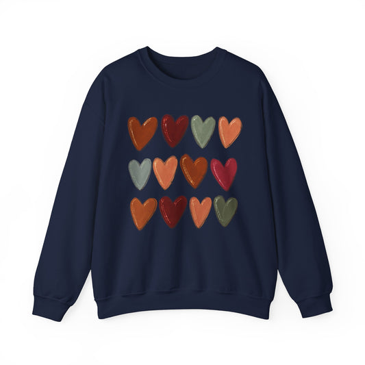 Fall Hearts Crewneck Sweatshirt