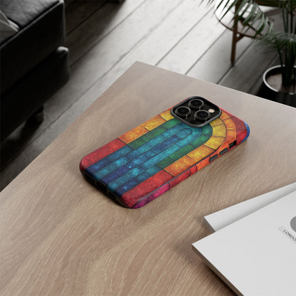 iPhone Phone Case Colorful Stained Glass Look Rainbow Phone Case Tough Cases for Nature Lovers Floral Phone Cover Gift for Mom Fall Aesthetic Eco-Friendly Design Wizard of Oz Lover