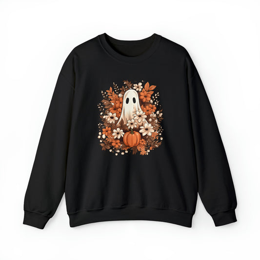 Floral Ghost Halloween Fall Sweatshirt