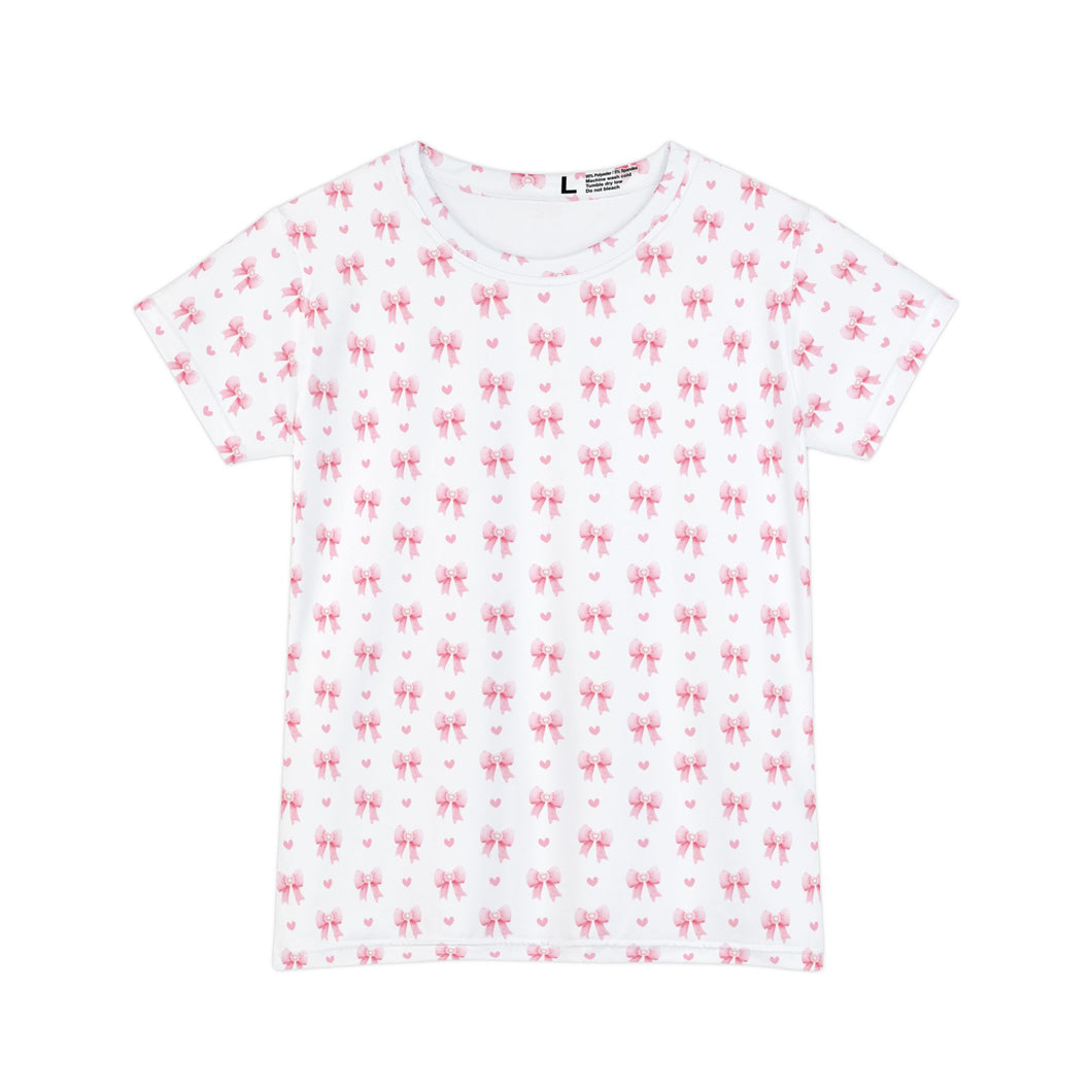 Pink Coquette Bow Print TShirt