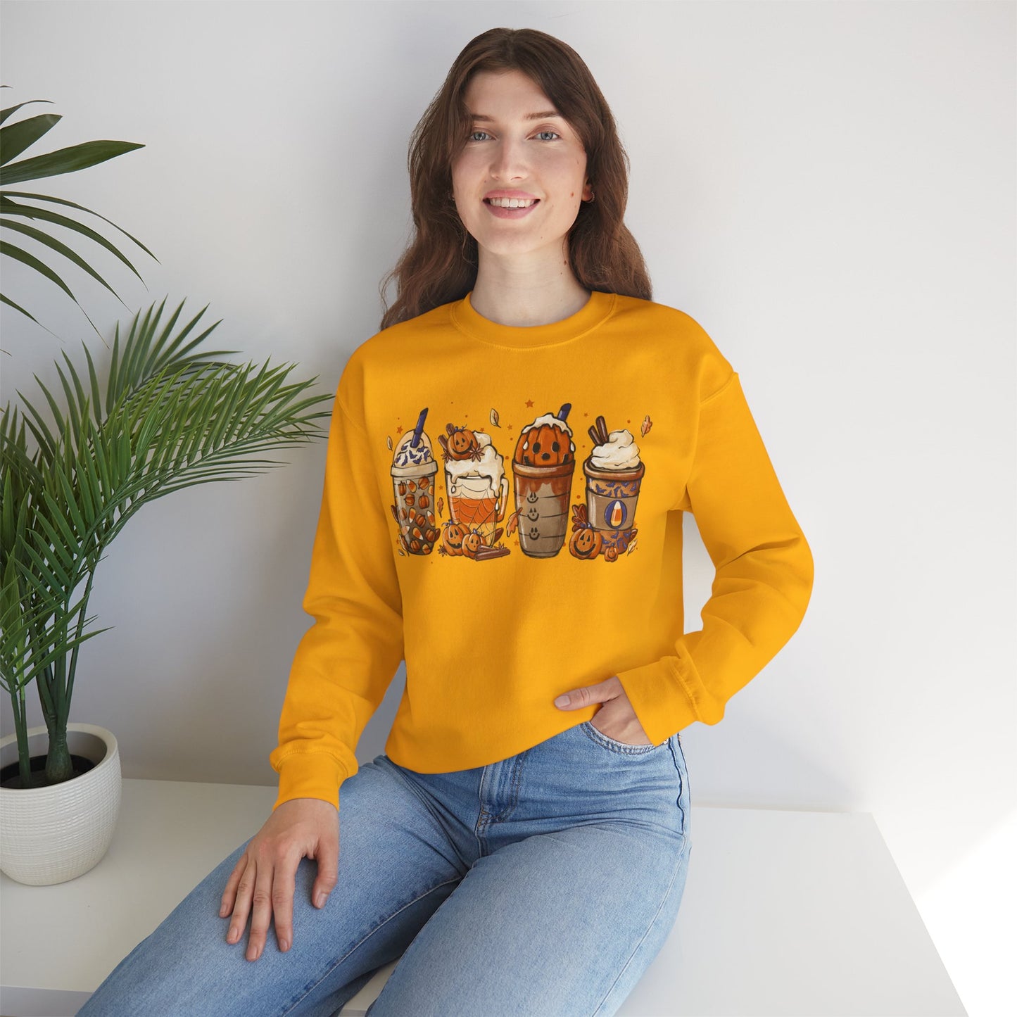 Halloween, Coffee Lovers, Pumpkin Sweatshirt