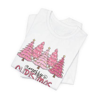 Pink Merry Christmas Tree Holiday TShirt