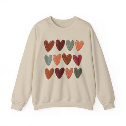 Fall Hearts Crewneck Sweatshirt