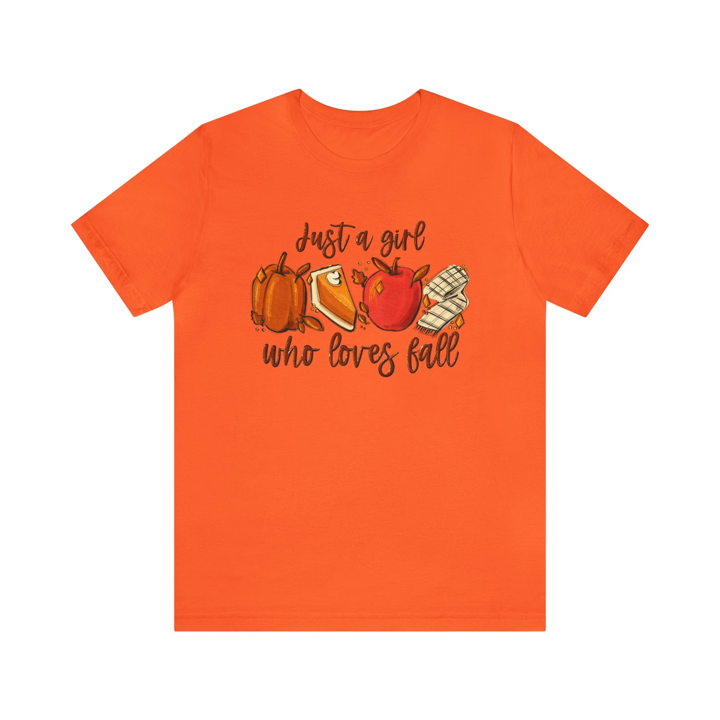 Just a Girl Who Loves Fall Bella Canvas 3001 Tshirt